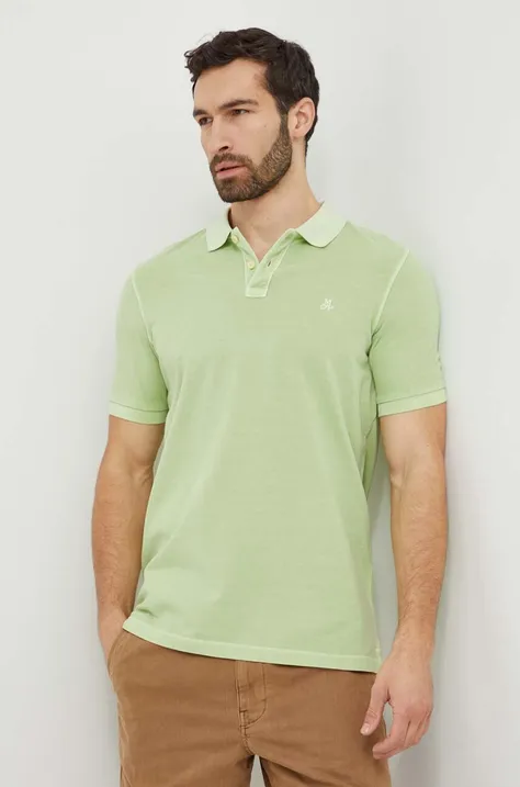 Bavlnené polo tričko Marc O'Polo zelená farba, jednofarebný, 422226653000