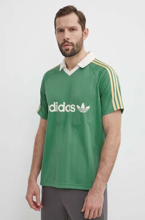 Polo majica adidas Originals za muškarce, boja: zelena, s uzorkom, IR9381