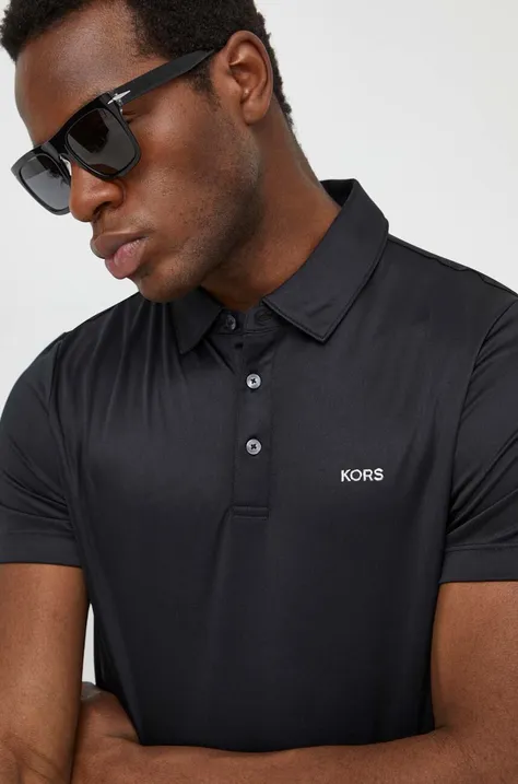 Polo tričko Michael Kors černá barva, s aplikací