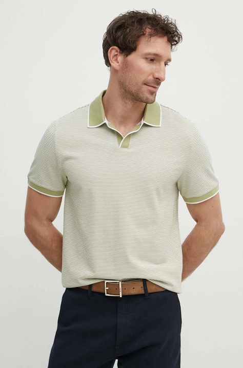 Michael Kors polo de bumbac culoarea verde, modelator