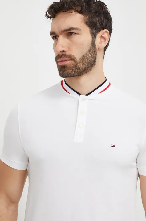 Polo majica Tommy Hilfiger za muškarce, boja: bijela, bez uzorka