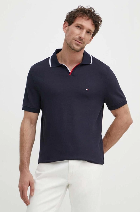 Tommy Hilfiger polo męski kolor granatowy gładki MW0MW34772