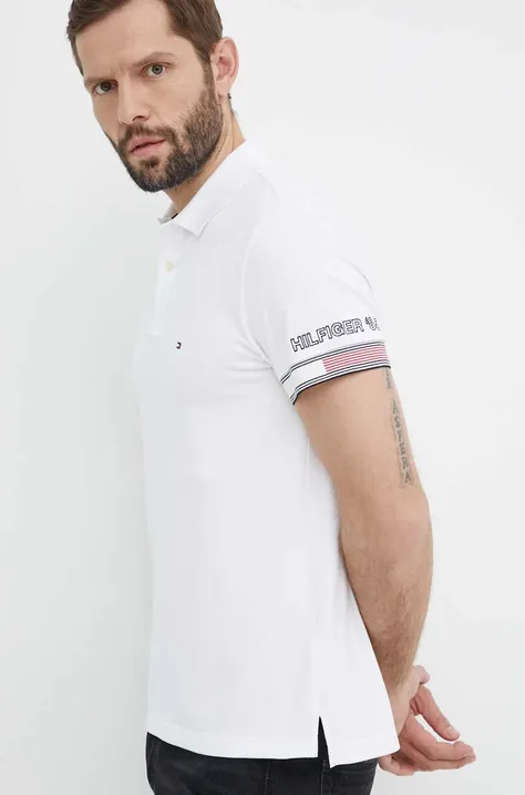 Polo majica Tommy Hilfiger za muškarce, boja: bijela, bez uzorka, MW0MW34780