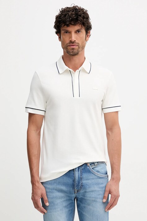 Polo majica Lacoste za muškarce, boja: bež, bez uzorka, PH8184