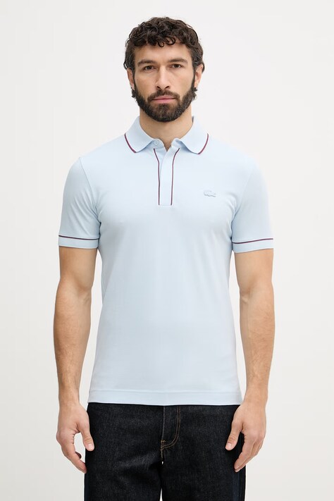 Lacoste polo męskie bawełniane z elastanem niebieskie PH8184