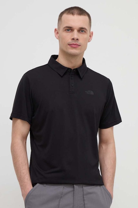 The North Face polo sportowe Tanken kolor czarny gładki NF0A2WAZJK31