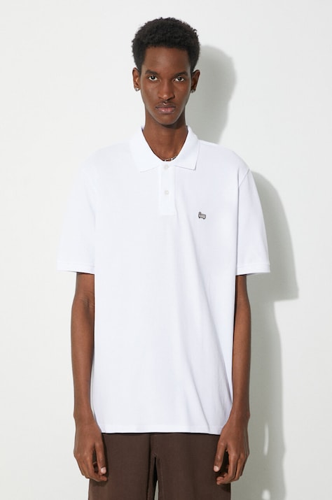Памучна тениска с яка Woolrich Classic American Polo в бяло с изчистен дизайн CFWOPO0062MRUT2555