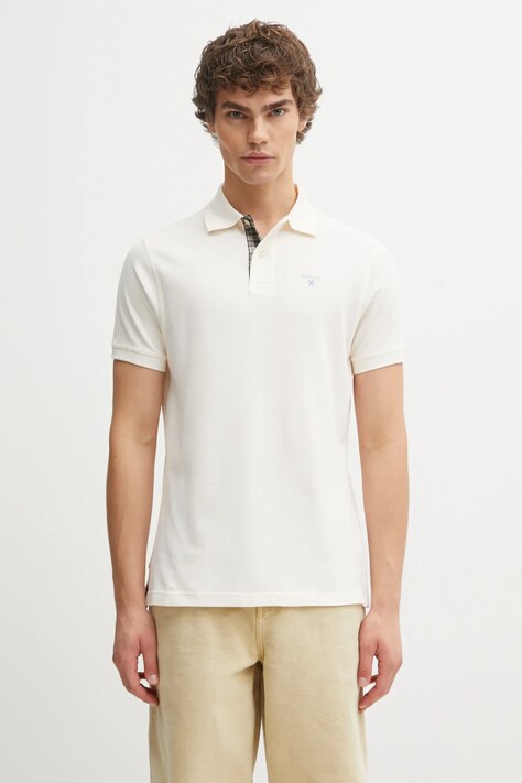 Bavlnené polo tričko Barbour Tartan Pique Polo zelená farba, s nášivkou, MML0012