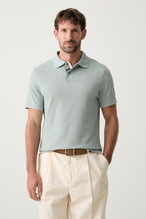 Barbour polo męskie bawełniane niebieskie MML0012