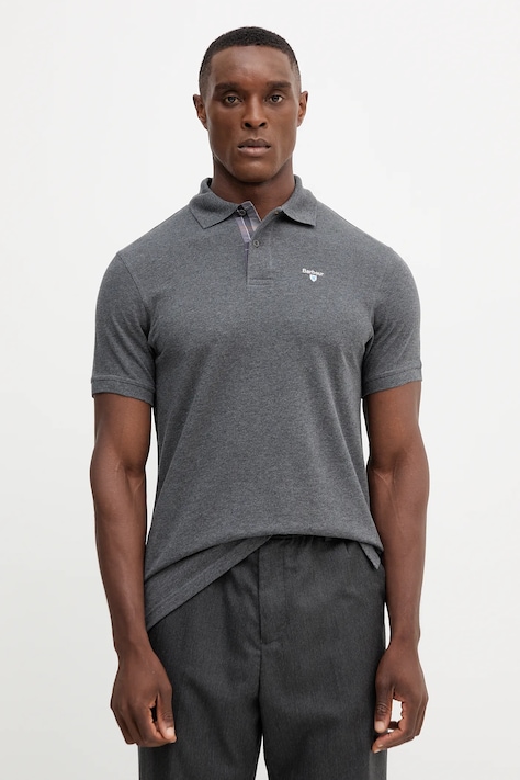 Bavlnené polo tričko Barbour Tartan Pique Polo zelená farba, s nášivkou, MML0012