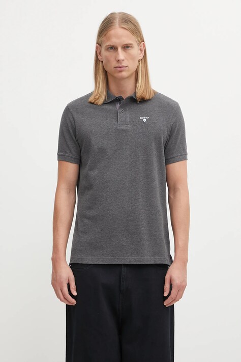 Barbour polo in cotone Tartan Pique Polo colore verde con applicazione MML0012
