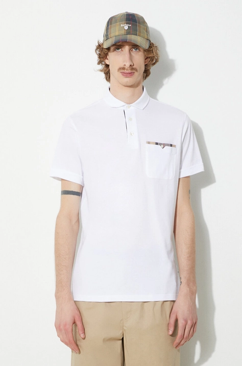 Barbour polo in cotone Corpatch Polo colore bianco MML1071