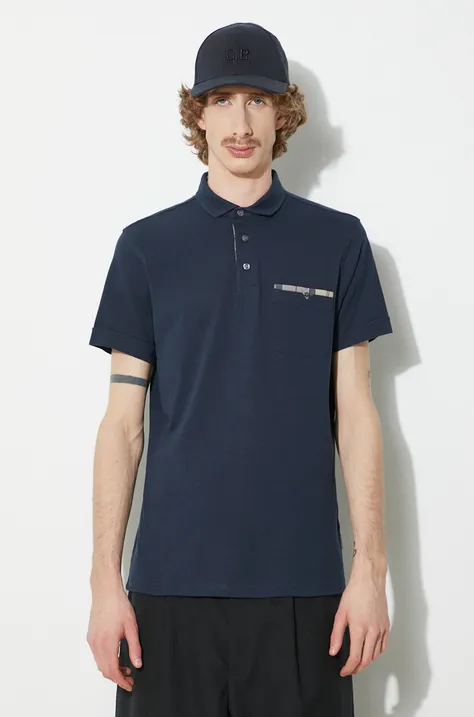 Barbour cotton polo shirt Corpatch Polo navy blue color MML1071