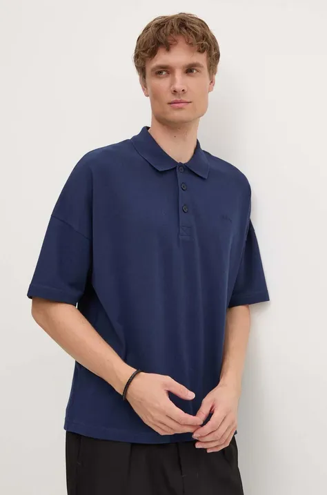 A.P.C. polo bawełniane polo antoine kolor granatowy gładki COGWZ-H26212