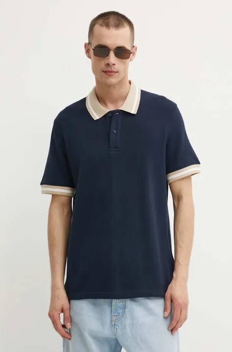 Bavlnené polo tričko Marc O'Polo DENIM tmavomodrá farba, jednofarebný, 5000000173