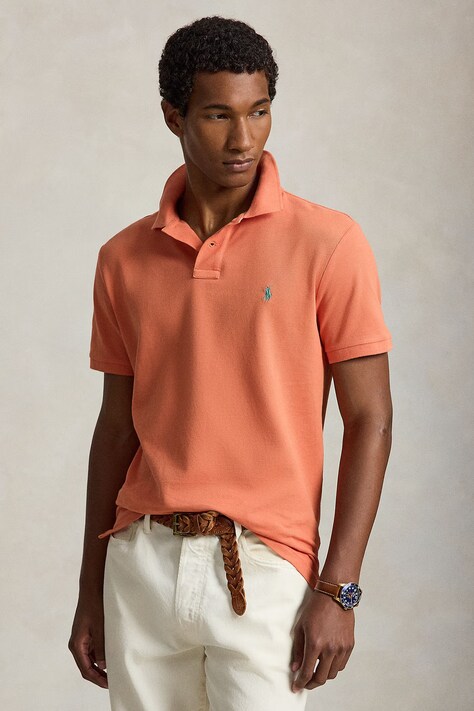 Polo Ralph Lauren Polo męskie bawełniane pomarańczowe 710680784