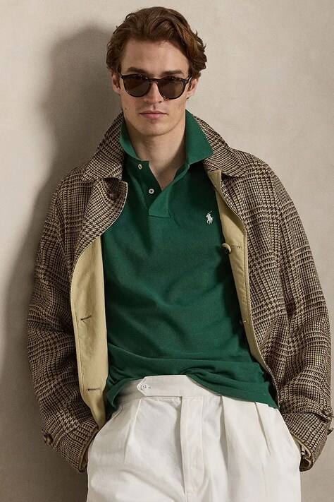 Polo Ralph Lauren polo męskie bawełniane zielone 710680784
