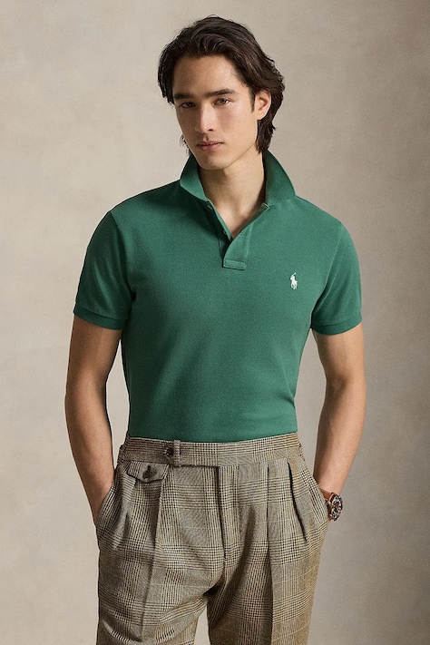 Polo Ralph Lauren polo tričko pánske bavlnené zelené 710680784