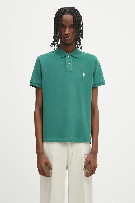 Polo Ralph Lauren cotton polo shirt blue color smooth 710680784