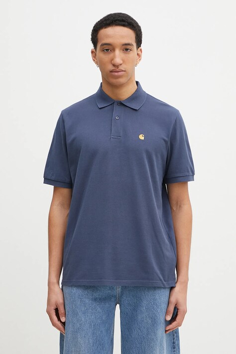 Бавовняне поло Carhartt WIP S/S Chase Pique Polo чоловіче однотонне I023807.2Q8XX