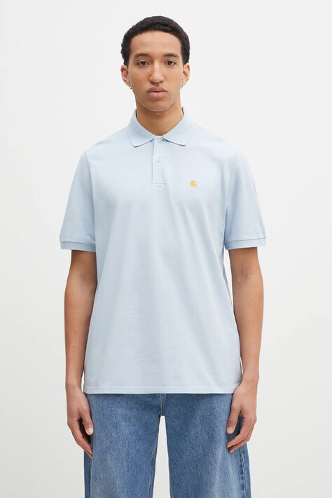 Бавовняне поло Carhartt WIP S/S Chase Pique Polo чоловіче однотонне I023807.2VLXX