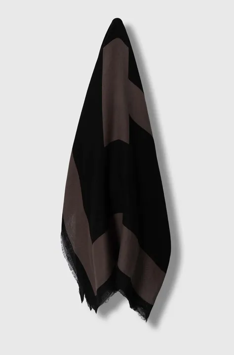 Šatka Tommy Hilfiger dámska, čierna farba, vzorovaný, AW0AW15792