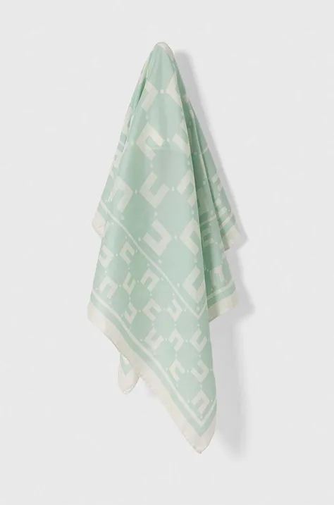 Hedvábný šátek Elisabetta Franchi zelená barva, FO04L41E2