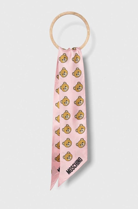 Hedvábný kapesníček Moschino růžová barva, M5708 E3242