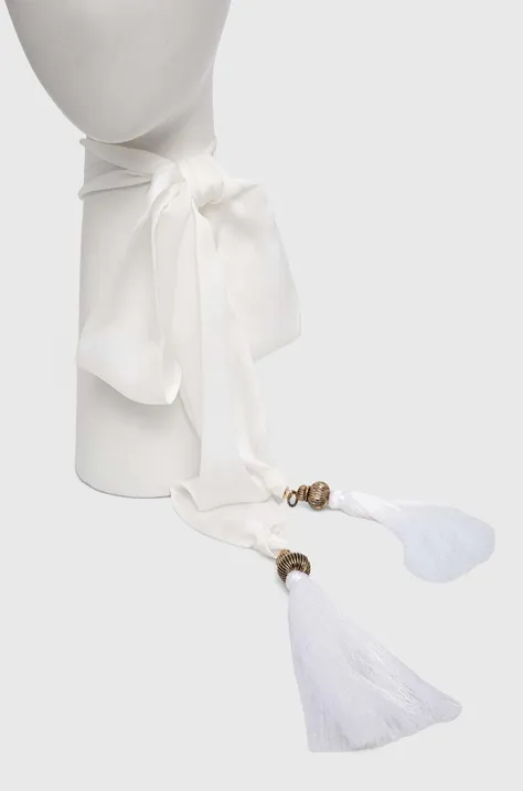 Hodvábny šál Luisa Spagnoli REPLICA RUNWAY COLLECTION biela farba, jednofarebný, 541156,