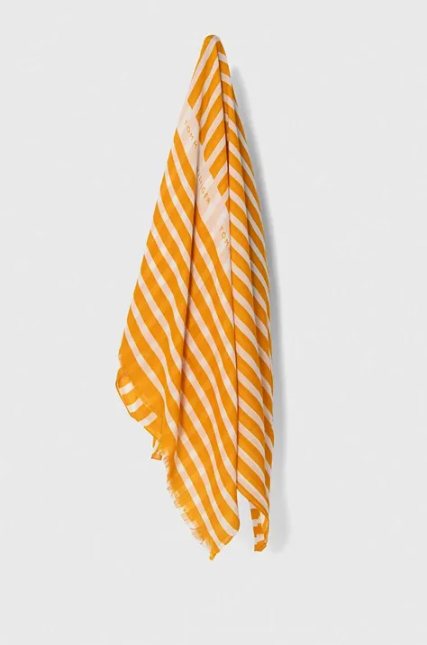 Šál Tommy Hilfiger dámsky, oranžová farba, vzorovaný, AW0AW16031