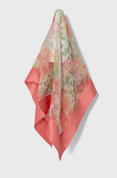 Lauren Ralph Lauren apaszka jedwabna kolor różowy wzorzysta 454943679