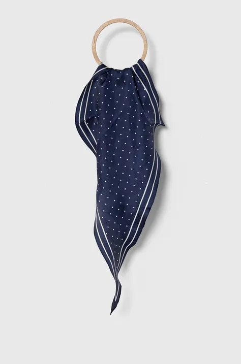 Svilena marama Lauren Ralph Lauren boja: tamno plava, s uzorkom, 454943694