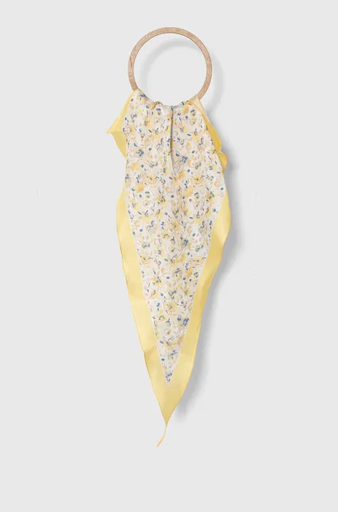 Svilena marama Lauren Ralph Lauren boja: žuta, s uzorkom, 454943706
