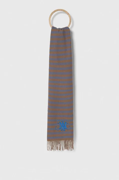 Шерстяной шарф MAX&Co. цвет коричневый узорный