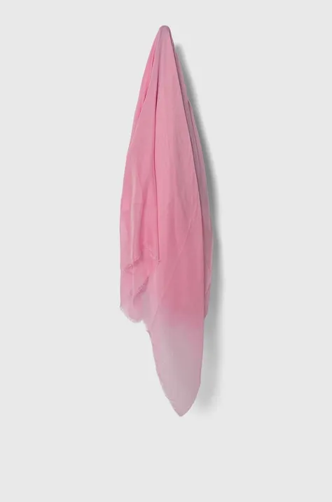 United Colors of Benetton sál selyemkeverékből rózsaszín, sima
