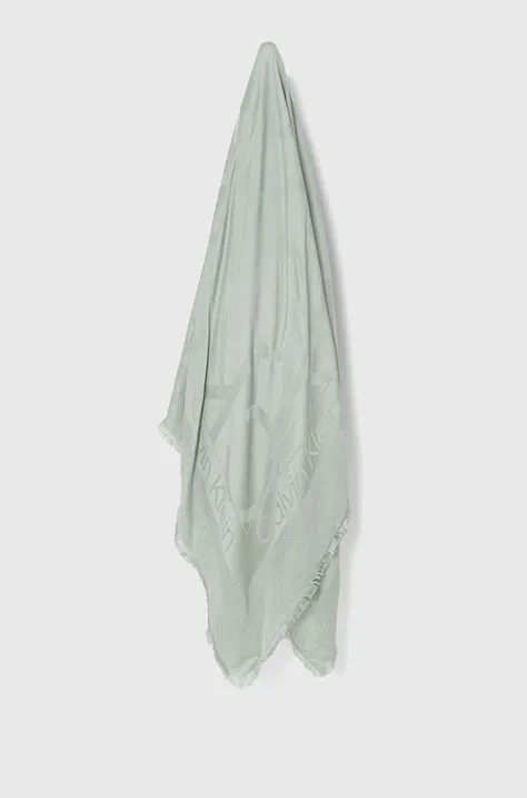 Тънък шал Calvin Klein в сиво с изчистен дизайн K60K611740