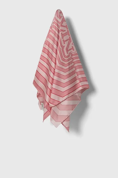 Шелковый платок Lanvin цвет розовый узор