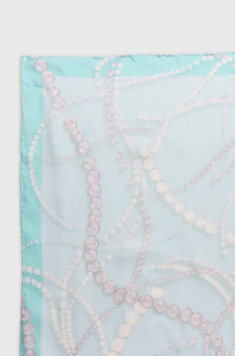 Шелковый платок на шею Lanvin цвет бирюзовый узор