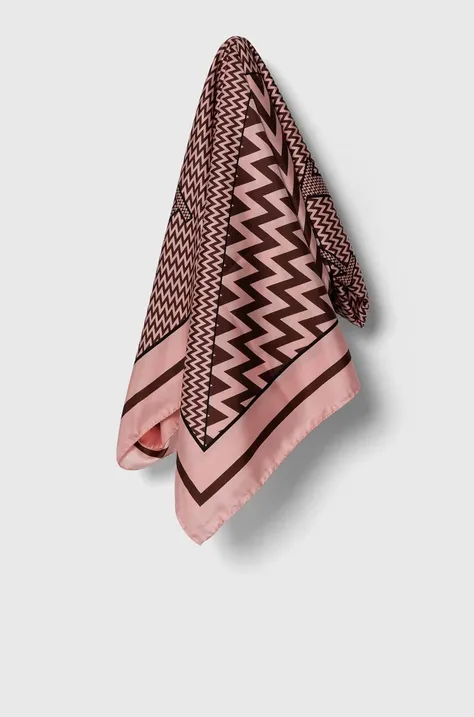 Hodvábna šatka Lanvin ružová farba, vzorovaná