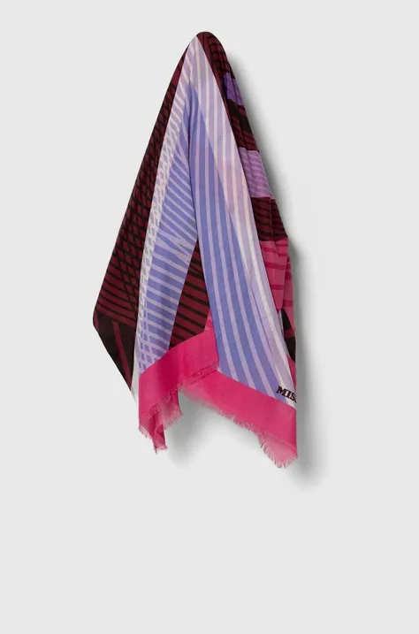 Šatka Missoni dámska, fialová farba, vzorovaná