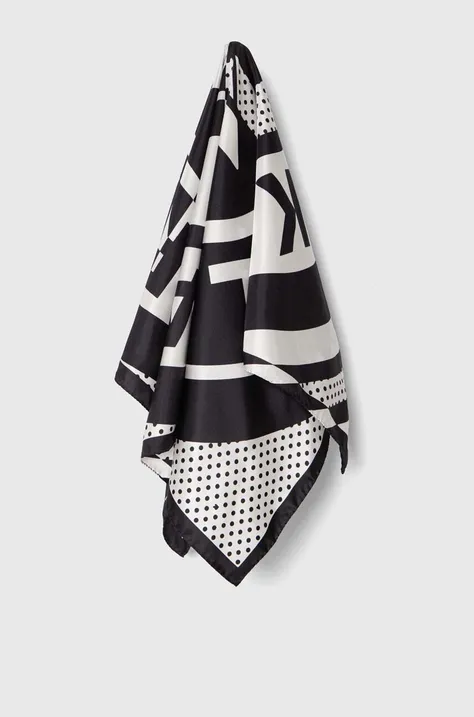Шелковый платок Karl Lagerfeld цвет чёрный узор