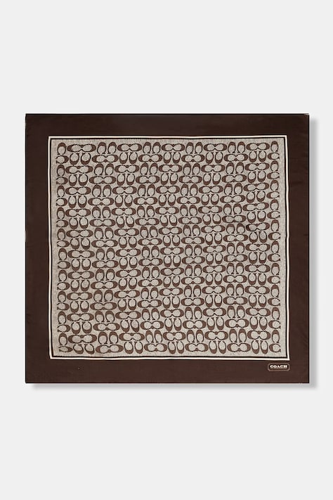 Μεταξωτό φουλάρι Coach χρώμα: μπεζ, 29C2755