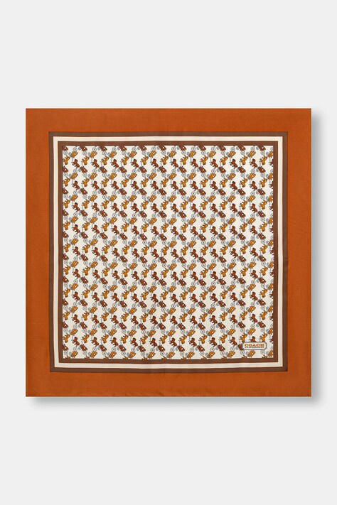 Coach chusta jedwabna kolor brązowy wzorzysta 29CH153