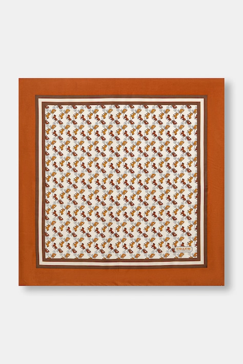 Coach chusta jedwabna kolor brązowy wzorzysta 29CH153