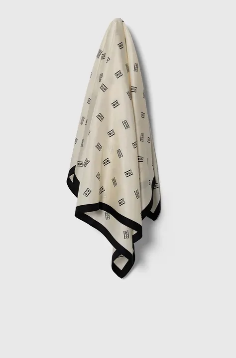 Шелковый платок на шею By Malene Birger цвет бежевый узор