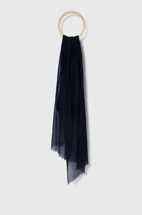 Dugi vuneni šal Polo Ralph Lauren boja: tamno plava, bez uzorka