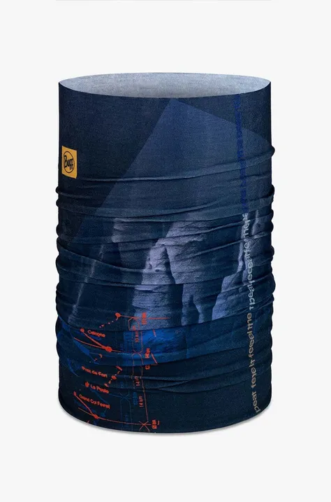 Šál komín Buff Original EcoStretch tmavomodrá farba, vzorovaný, 132828