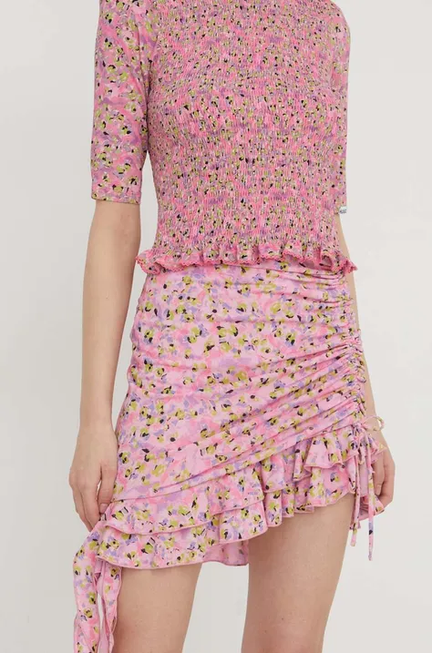 Sukně HUGO růžová barva, mini, 50505466