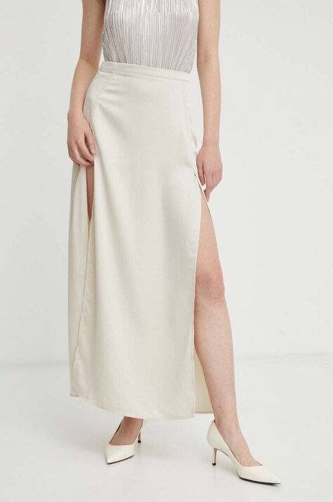 Bruuns Bazaar fusta culoarea bej, midi, drept