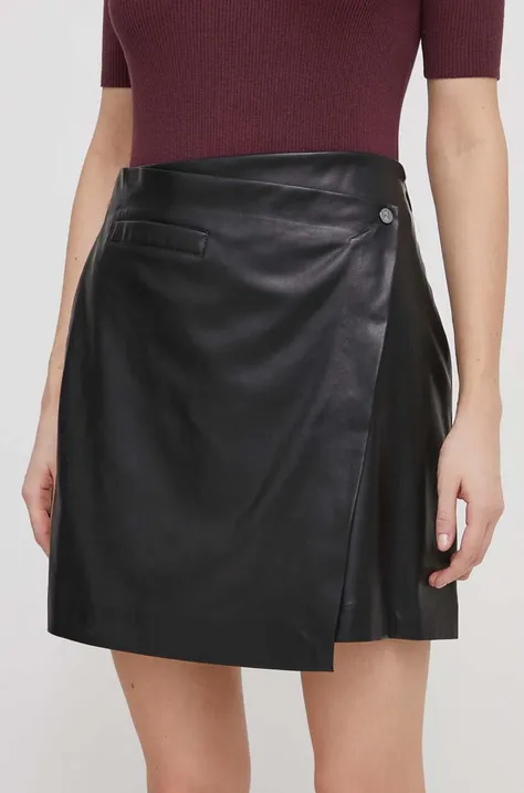 Sukňa Dkny čierna farba, mini, rovný strih, P3JNTV18